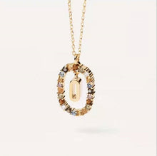 Lade das Bild in den Galerie-Viewer, 925 Sterling Silver Gold Letters A - Z Initial Alphabet Long Chain Necklace