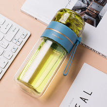 Lade das Bild in den Galerie-Viewer, Glass Water Bottle With Tea Infuser Filter Tea Separation Double Wall Glass Bottle Leakproof Water Bottle