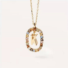 Lade das Bild in den Galerie-Viewer, 925 Sterling Silver Gold Letters A - Z Initial Alphabet Long Chain Necklace