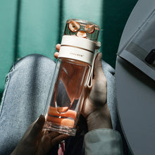 Lade das Bild in den Galerie-Viewer, Glass Water Bottle With Tea Infuser Filter Tea Separation Double Wall Glass Bottle Leakproof Water Bottle