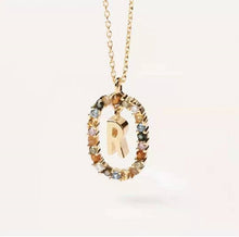 Lade das Bild in den Galerie-Viewer, 925 Sterling Silver Gold Letters A - Z Initial Alphabet Long Chain Necklace