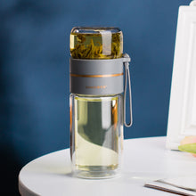 Lade das Bild in den Galerie-Viewer, Glass Water Bottle With Tea Infuser Filter Tea Separation Double Wall Glass Bottle Leakproof Water Bottle
