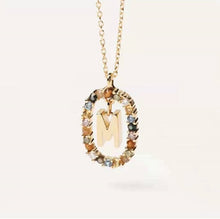 Lade das Bild in den Galerie-Viewer, 925 Sterling Silver Gold Letters A - Z Initial Alphabet  Long Chain Necklace

