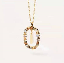 Lade das Bild in den Galerie-Viewer, 925 Sterling Silver Gold Letters A - Z Initial Alphabet  Long Chain Necklace
