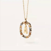 Lade das Bild in den Galerie-Viewer, 925 Sterling Silver Gold Letters A - Z Initial Alphabet  Long Chain Necklace
