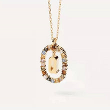 Lade das Bild in den Galerie-Viewer, 925 Sterling Silver Gold Letters A - Z Initial Alphabet  Long Chain Necklace
