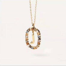 Lade das Bild in den Galerie-Viewer, 925 Sterling Silver Gold Letters A - Z Initial Alphabet  Long Chain Necklace

