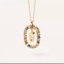 Lade das Bild in den Galerie-Viewer, 925 Sterling Silver Gold Letters A - Z Initial Alphabet  Long Chain Necklace
