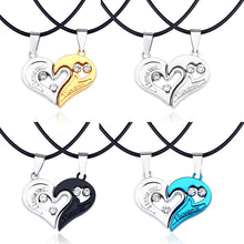 Lade das Bild in den Galerie-Viewer, Stainless Steel Love Heart Stitching Couple Necklace With Diamonds
