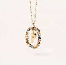 Lade das Bild in den Galerie-Viewer, 925 Sterling Silver Gold Letters A - Z Initial Alphabet  Long Chain Necklace
