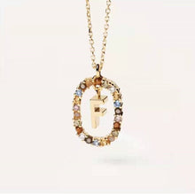 Lade das Bild in den Galerie-Viewer, 925 Sterling Silver Gold Letters A - Z Initial Alphabet  Long Chain Necklace
