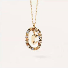 Lade das Bild in den Galerie-Viewer, 925 Sterling Silver Gold Letters A - Z Initial Alphabet  Long Chain Necklace

