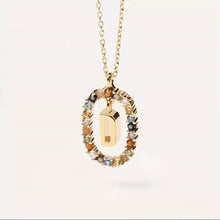 Lade das Bild in den Galerie-Viewer, 925 Sterling Silver Gold Letters A - Z Initial Alphabet  Long Chain Necklace
